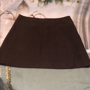 Ideology Cotton Lined Linen Brown Mini Skirt